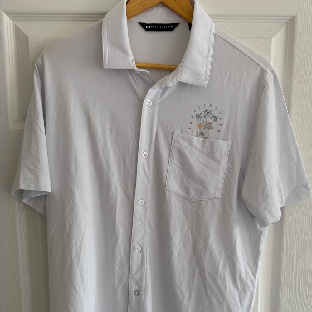 Travis Mathew White Short Sleeve Polo Shirt